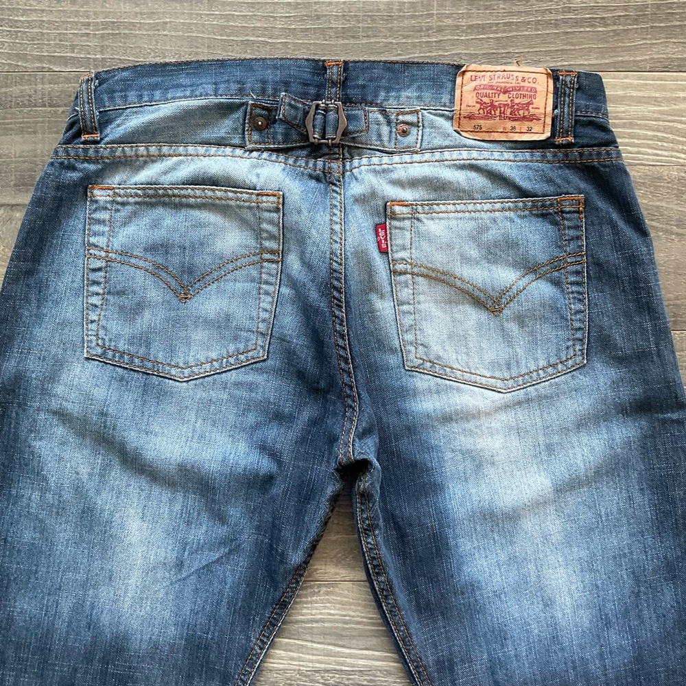 VTG Levi’s 575 Jeans Women’s Actual 32x32 Blue Button Fly Low Rise - Picture 12 of 15